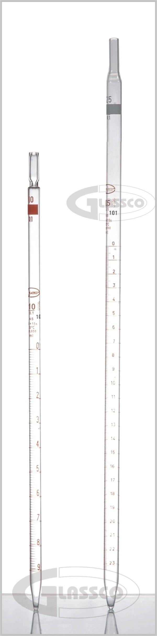 Pipetas graduadas tipo Mohr con certificado de lote