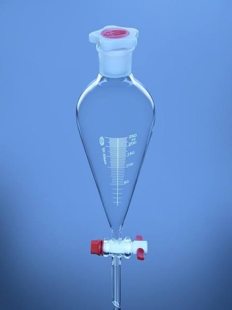 Embudos separadores tipo Squibb robinete de PTFE