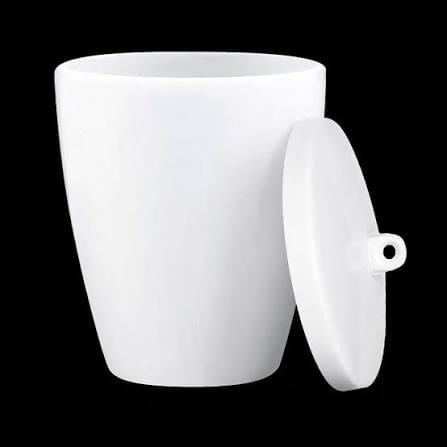 Crisoles de porcelana forma alta con tapa marca Glassco